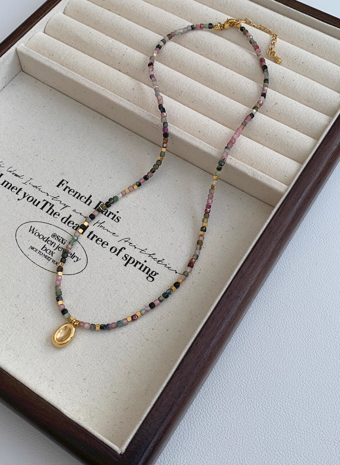 Tourmaline beaded necklace
